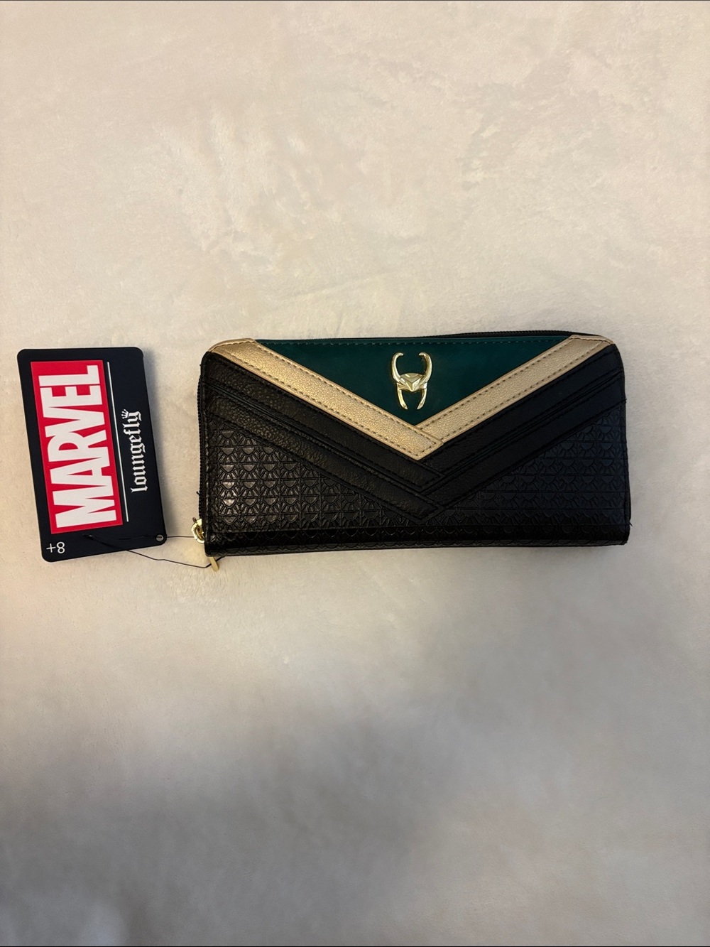 Marvel Loki Black, Green & Gold Zip Card Wallet